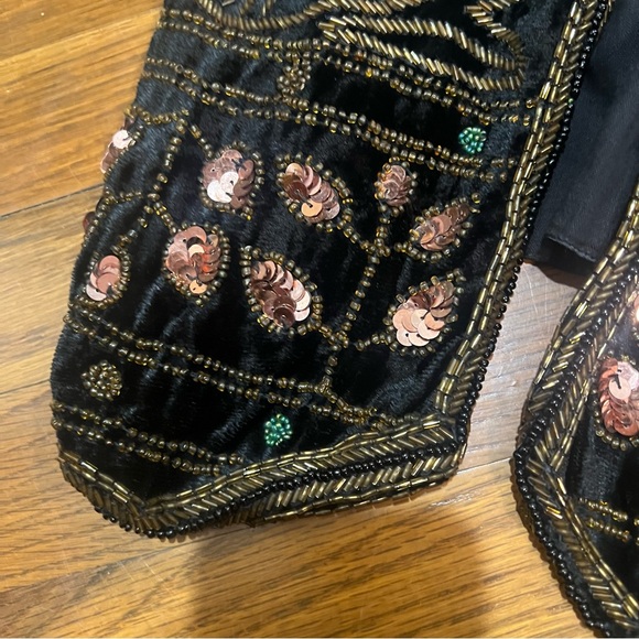 Vintage Beaded Embroidered Sequined Velvet Vest by Sophisticates Jonathan Martin - Picture 5 of 8